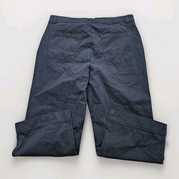 Old Navy Pants Womens 18 Black Twill Cotton Stretch High Waist Wide Leg Coastal - Picture 14 of 16